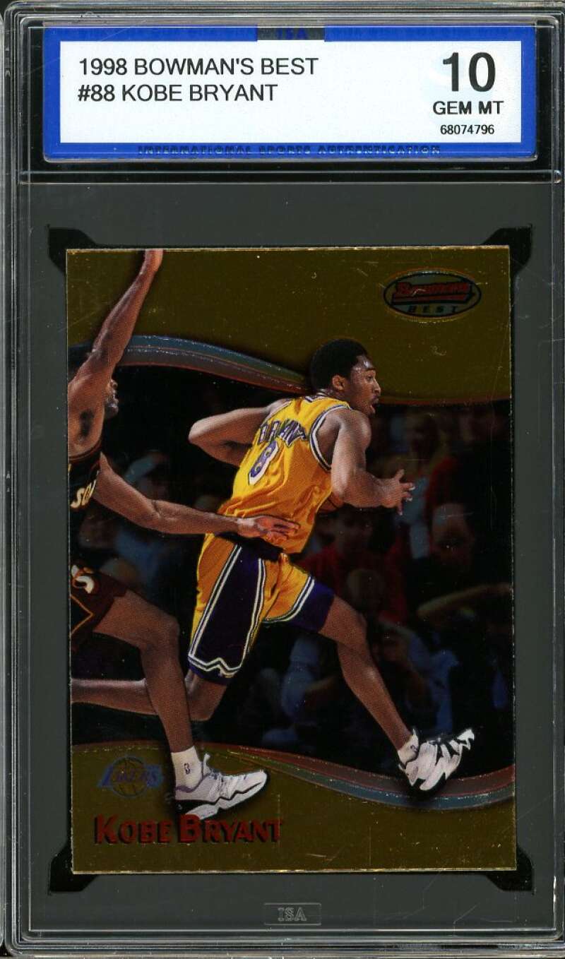 Kobe Bryant Card 1997-98 Bowman's Best #88 ISA 10 GEM MINT Image 1