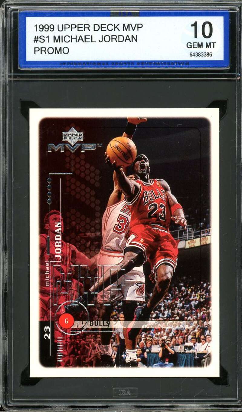 Michael Jordan Card 1999-00 Upper Deck MVP Promo #S1 ISA 10 GEM MINT Image 1