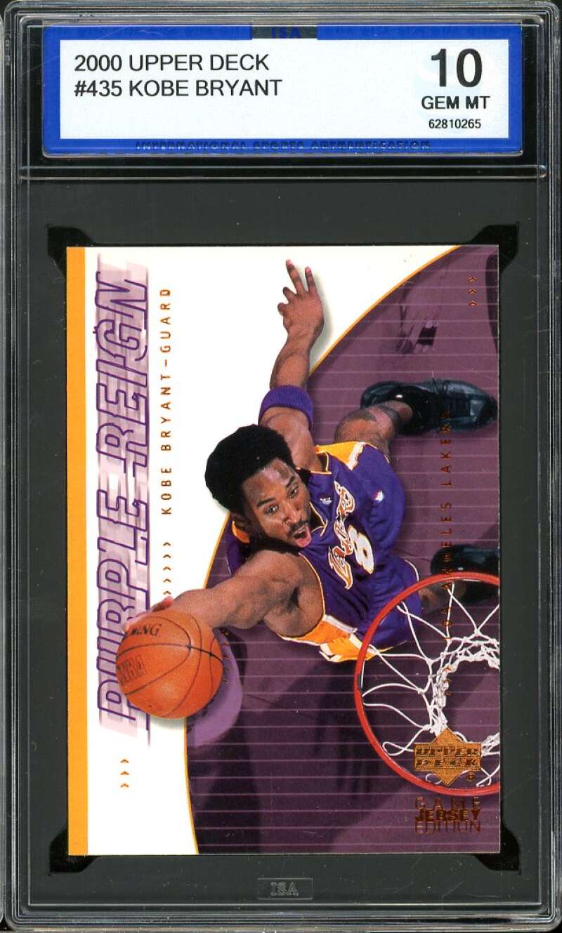 Kobe Bryant Card 2000-01 Upper Deck #435 ISA 10 GEM MINT Image 1