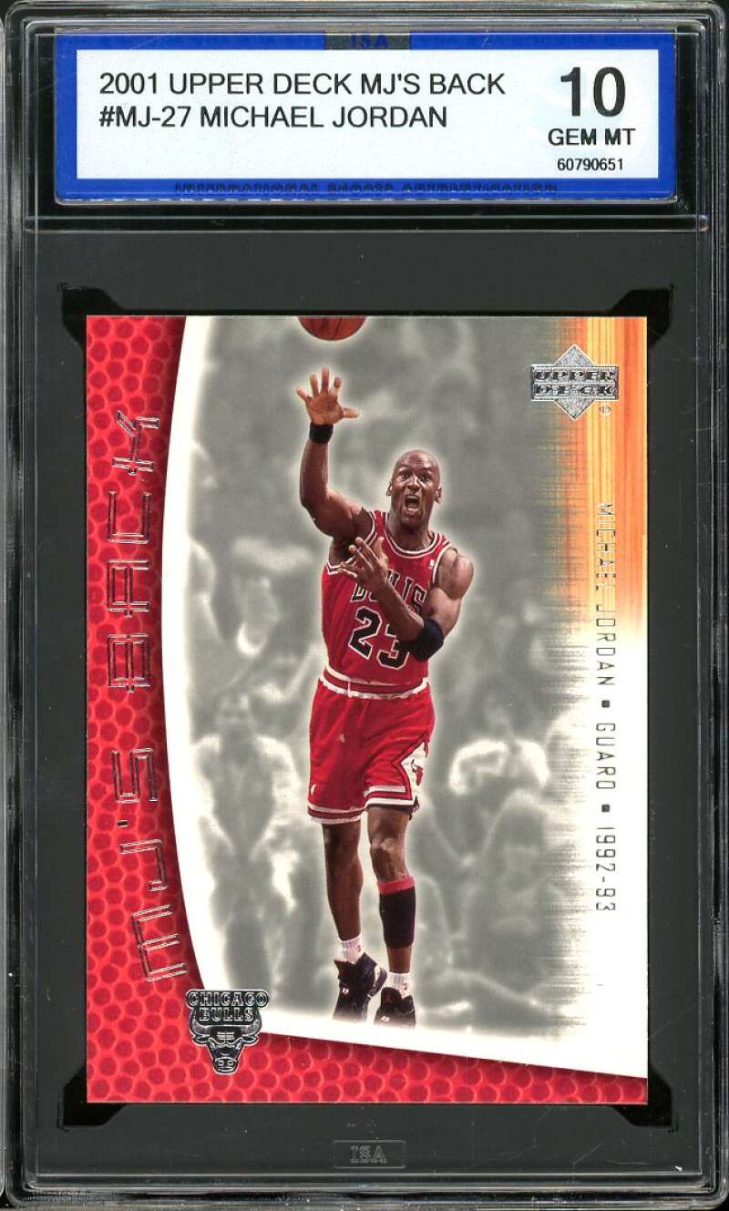 Michael Jordan Card 2001-02 Upper Deck MJ's Back #MJ-27 ISA 10 GEM MINT Image 1