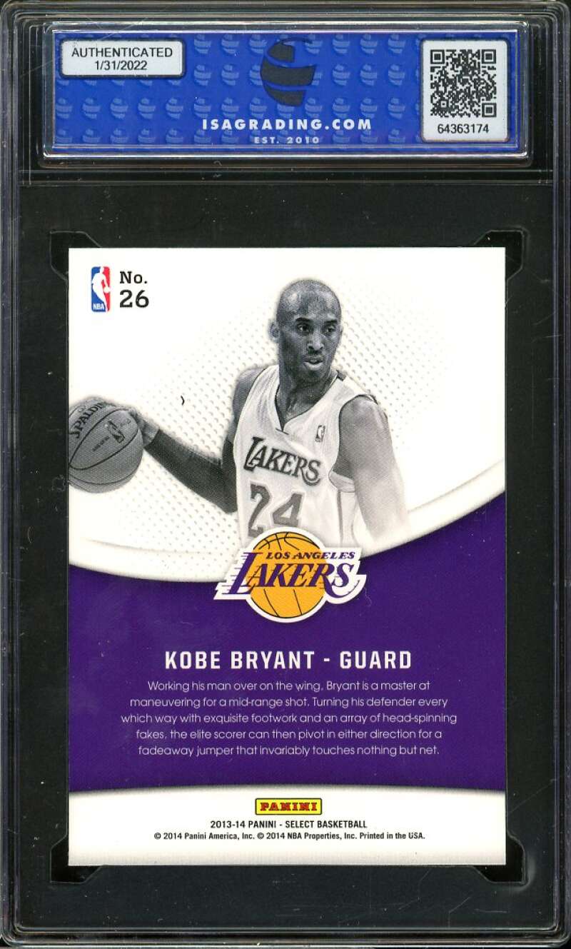 Kobe Bryant Card 2013-14 Panini Select Skills #26 ISA 9 MINT Image 2