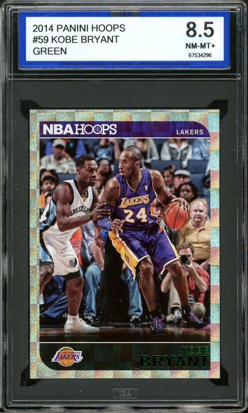 Kobe Bryant Card 2014-15 Hoops Green #59 ISA 8.5 NM-MT+ Image 1