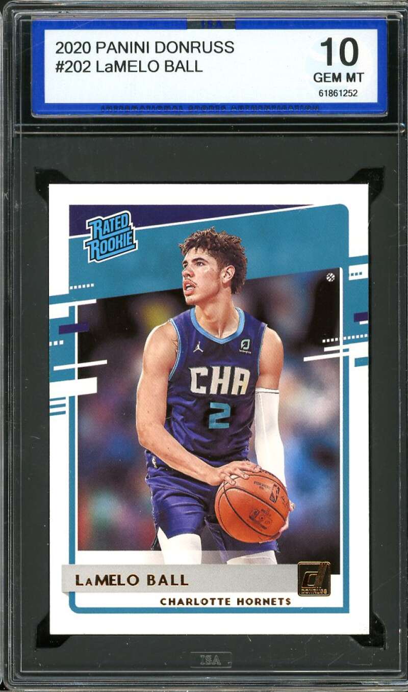 LaMelo Ball Rookie Card 2020-21 Panini Donruss #202 ISA 10 GEM MINT Image 1