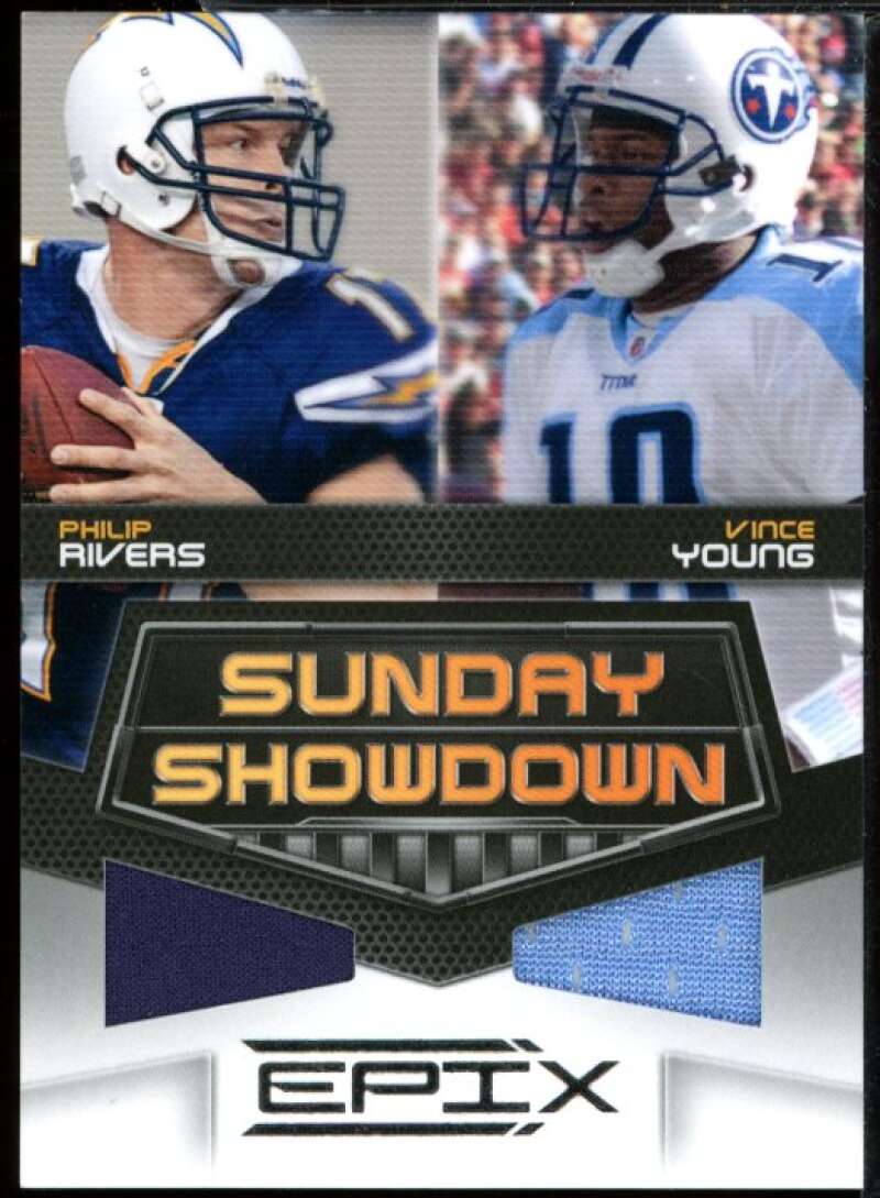 Philip Rivers Vince Young Card 2010 Epix Sunday Showdown Materials Jerseys #8  Image 1