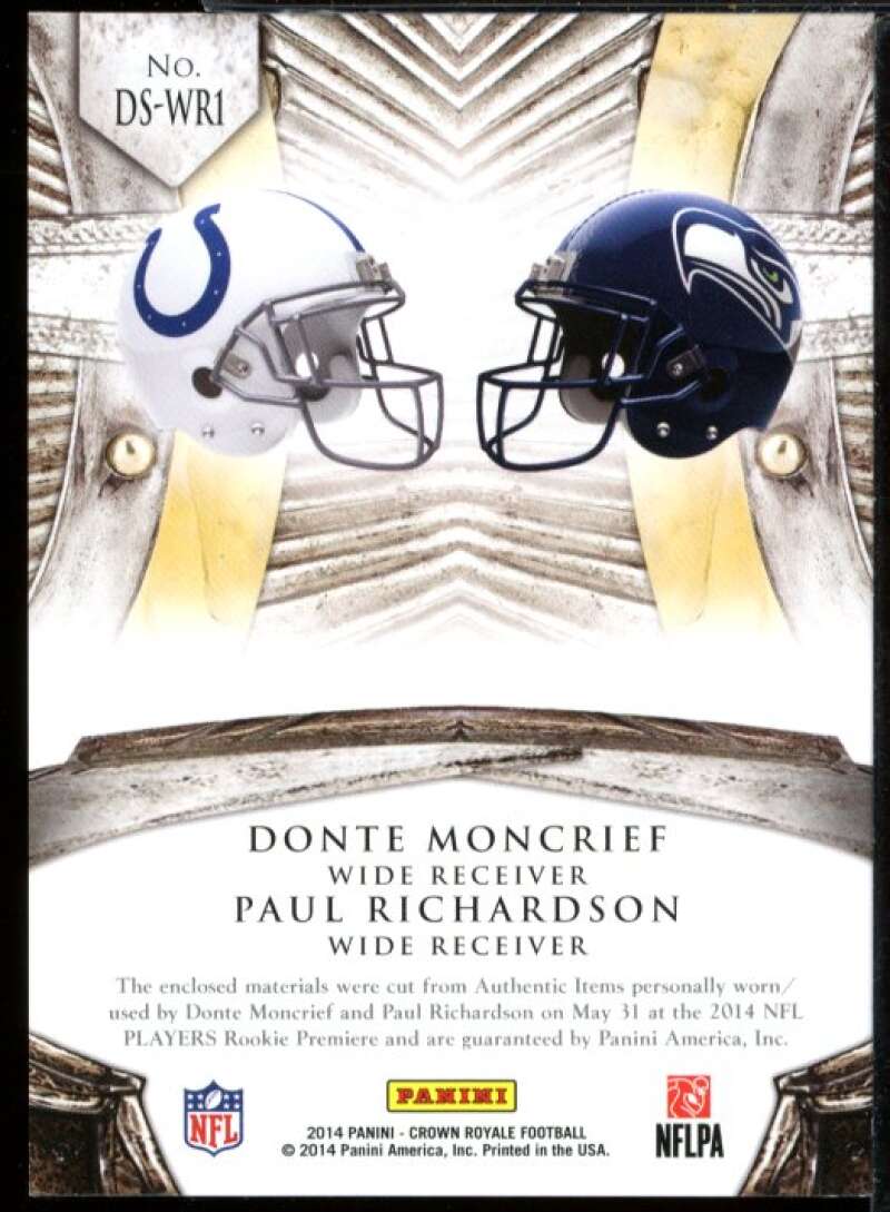 Donte Moncrief Richardson 2014 Crown Royale Dual RK Silhouettes Jersey #DSWR3  Image 2