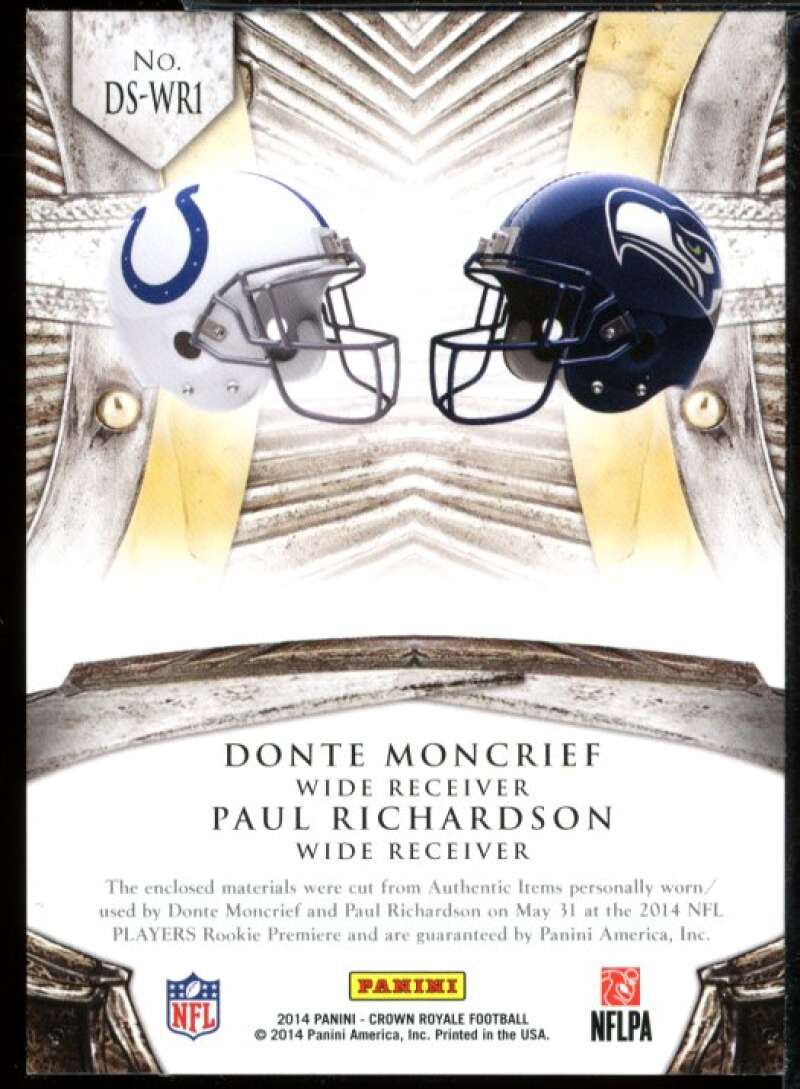 Moncrief and Richardson 2014 Crown Royale Rookie Dual Silhouettes Jersey #DS-WR1  Image 2