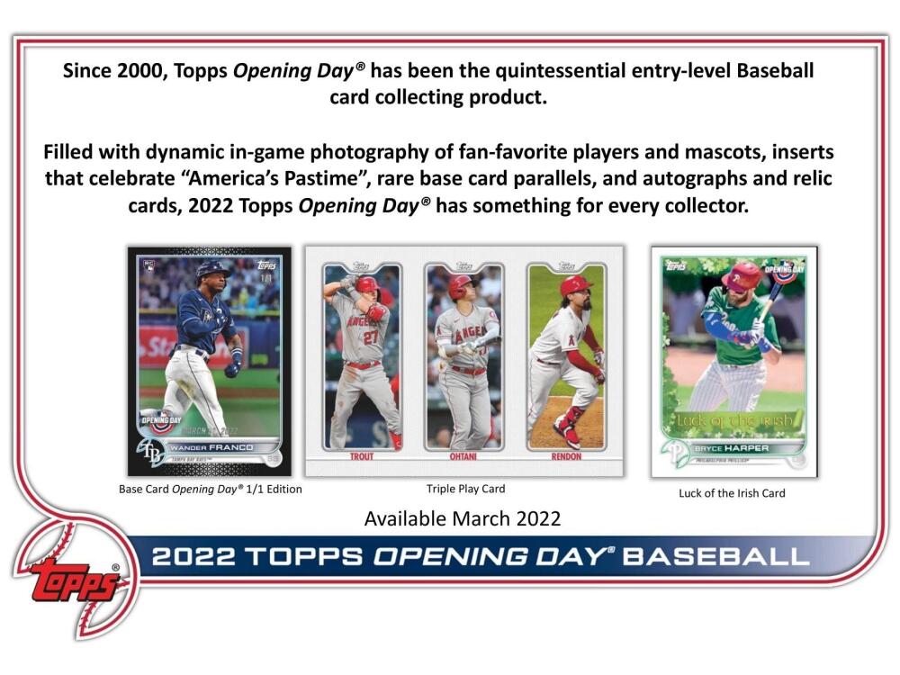 2022 Topps Opening Day Baseball Hobby Box Image 4