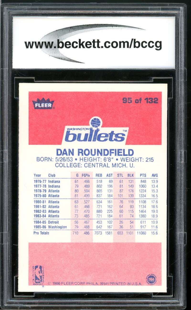 1986-87 Fleer #95 Dan Roundfield Card BGS BCCG 10 Mint+ Image 2