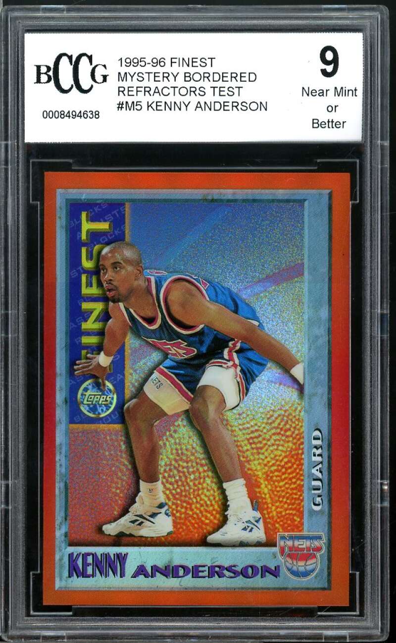 1995-96 Topps Mystery Finest Refractors #M8 Kenny Anderson BGS BCCG 9 Near Mint+ Image 1