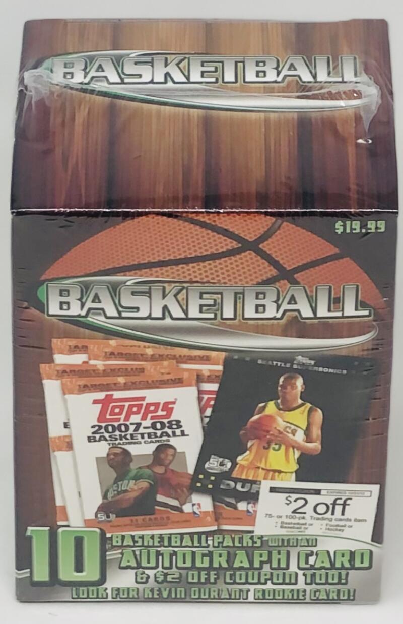 2007-08 Topps Basketball Blaster Retail Packs Box Kevin Durant Rookie Year Image 2