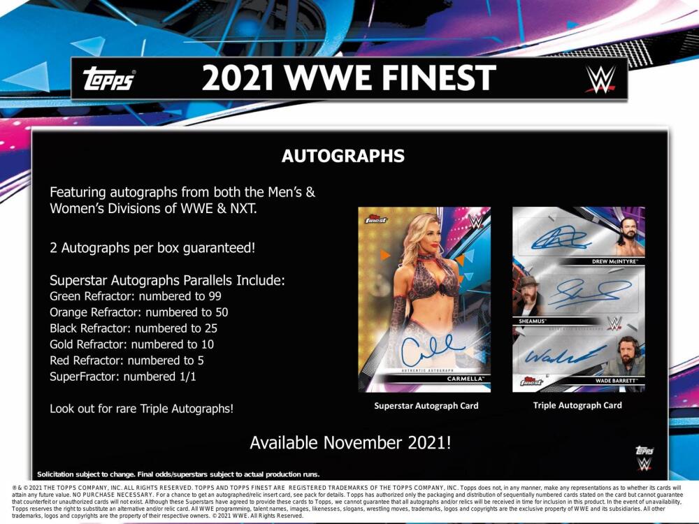 2021 Topps WWE Finest Wrestling Hobby Box Image 9