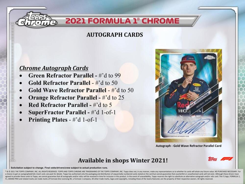 2021 Topps Formula 1 Chrome Racing Hobby Box Image 7