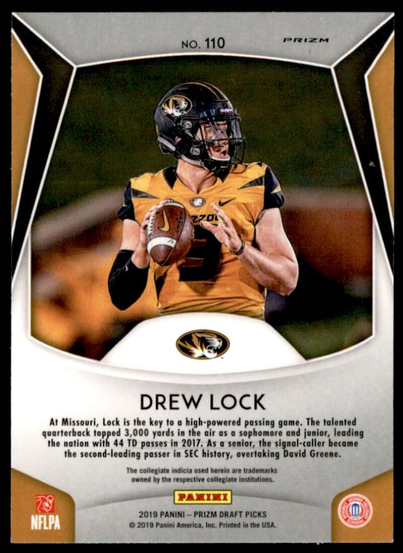 Drew Lock Rookie Card 2019 Panini Prizm Pink Pulsar #110 Image 2