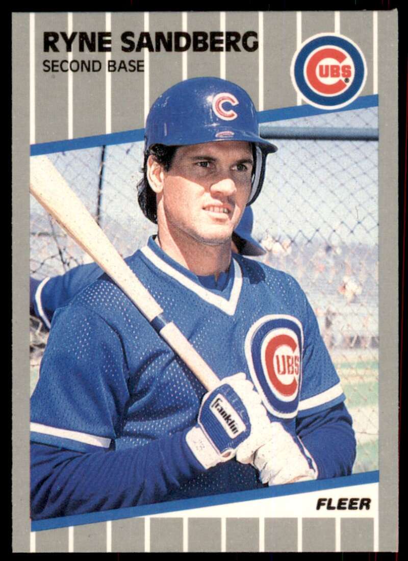 Ryne Sandberg Card 1989 Fleer Glossy #437 Image 1