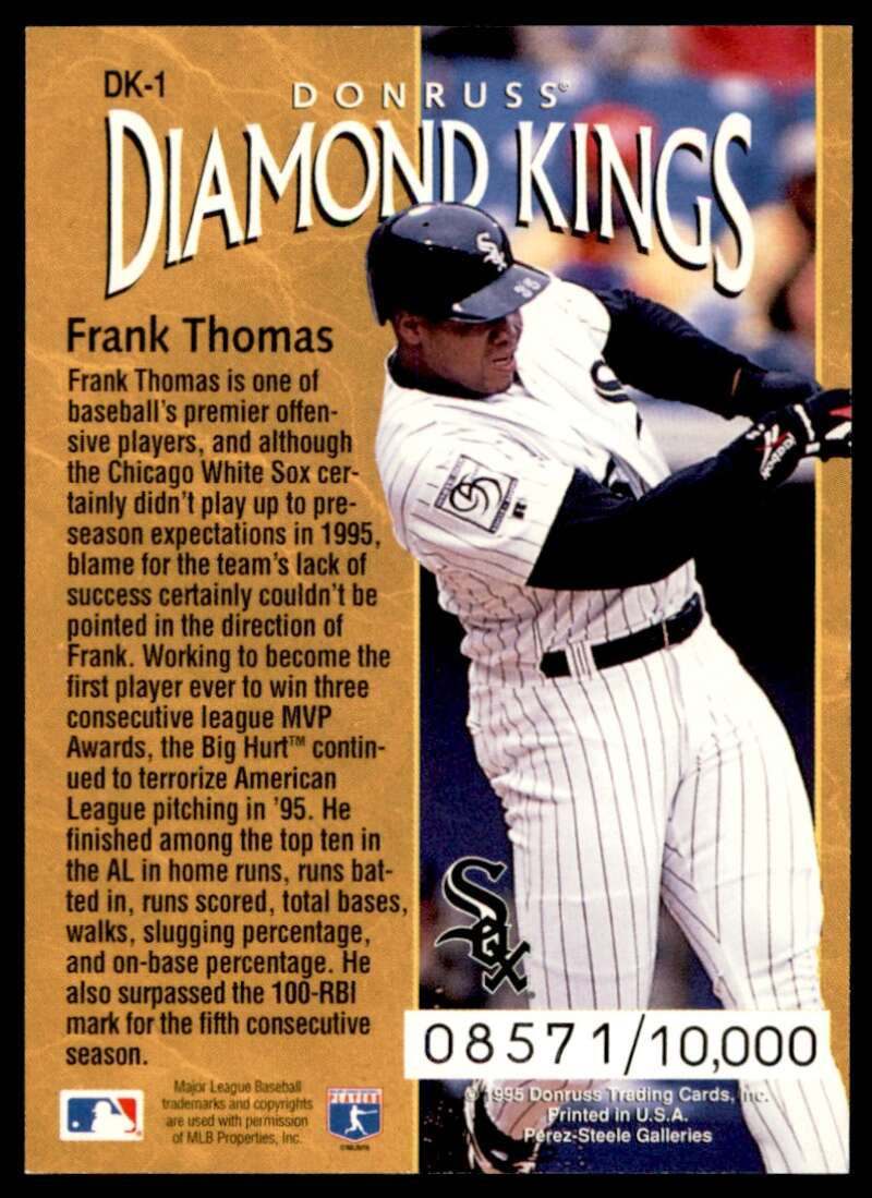 Frank Thomas Card 1996 Donruss Diamond Kings #DK-1 Image 2