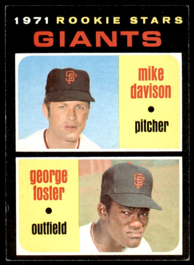 Mike Davidson/George Foster Rookie Card 1971 Topps #276 Image 1