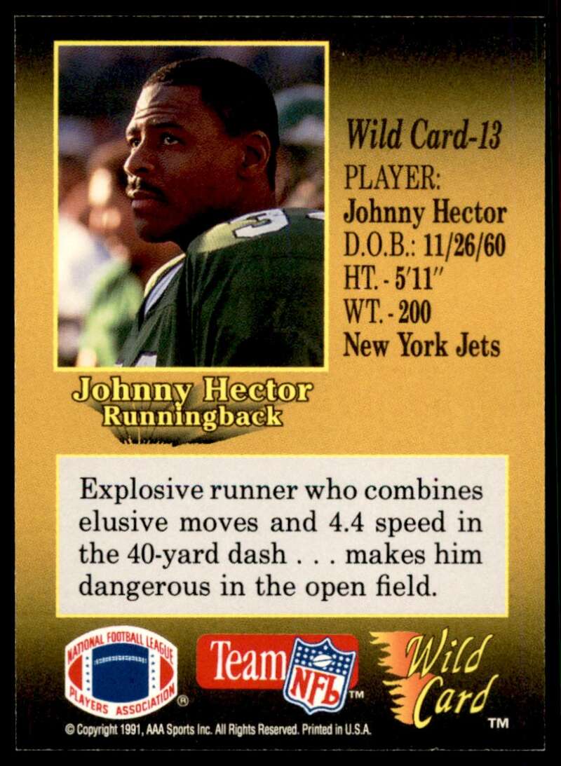 Johnny Hector Card 1991 Wild Card 100 Stripe #13 Image 2
