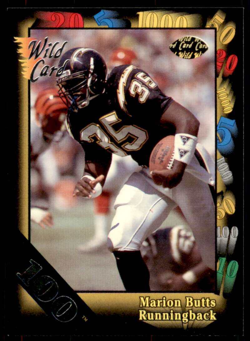 Marion Butts Card 1991 Wild Card 100 Stripe #83 Image 1