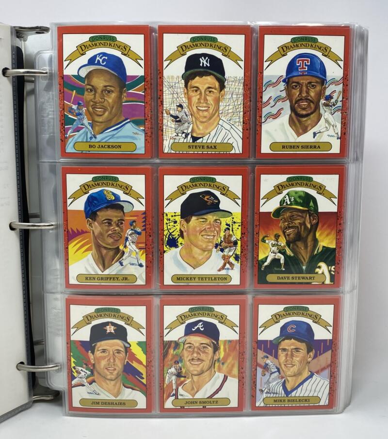 1990 Donruss 1-716 w/Grand Slammers 1-10 and Rookies 1-56 Baseball Binder Set Image 1