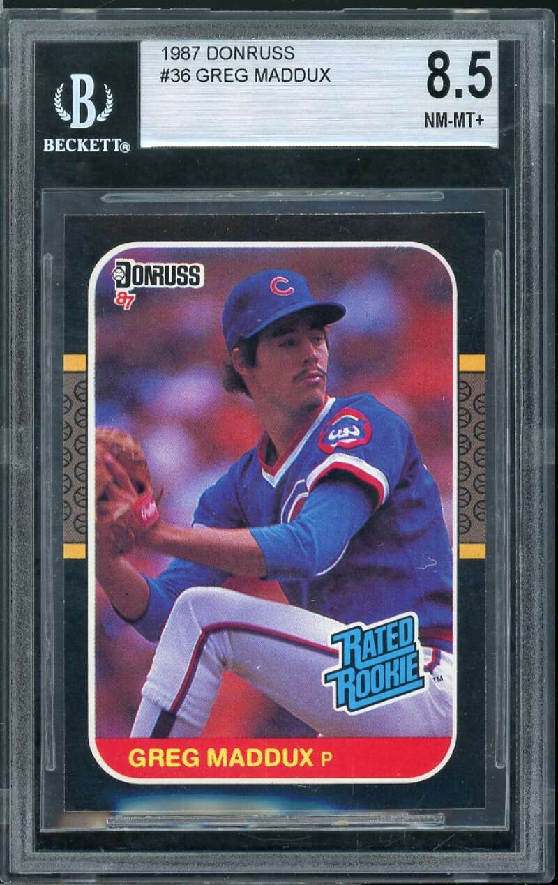 Greg Maddux Rookie Card 1987 Donruss #36 BGS 8.5 (9 8.5 8.5 9) Image 1