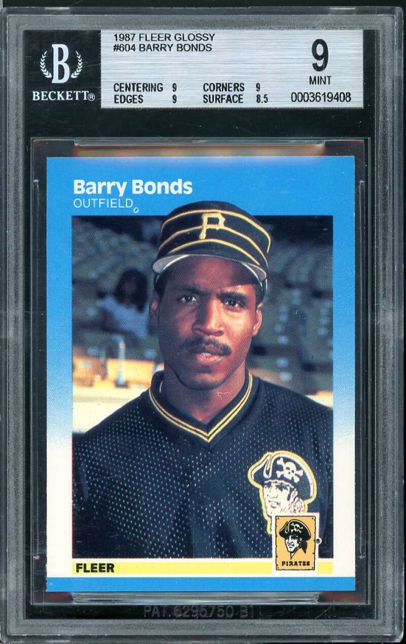 Barry Bonds Rookie Card 1987 Fleer Glossy #604 BGS 9 (9 9 9 8.5) Image 1
