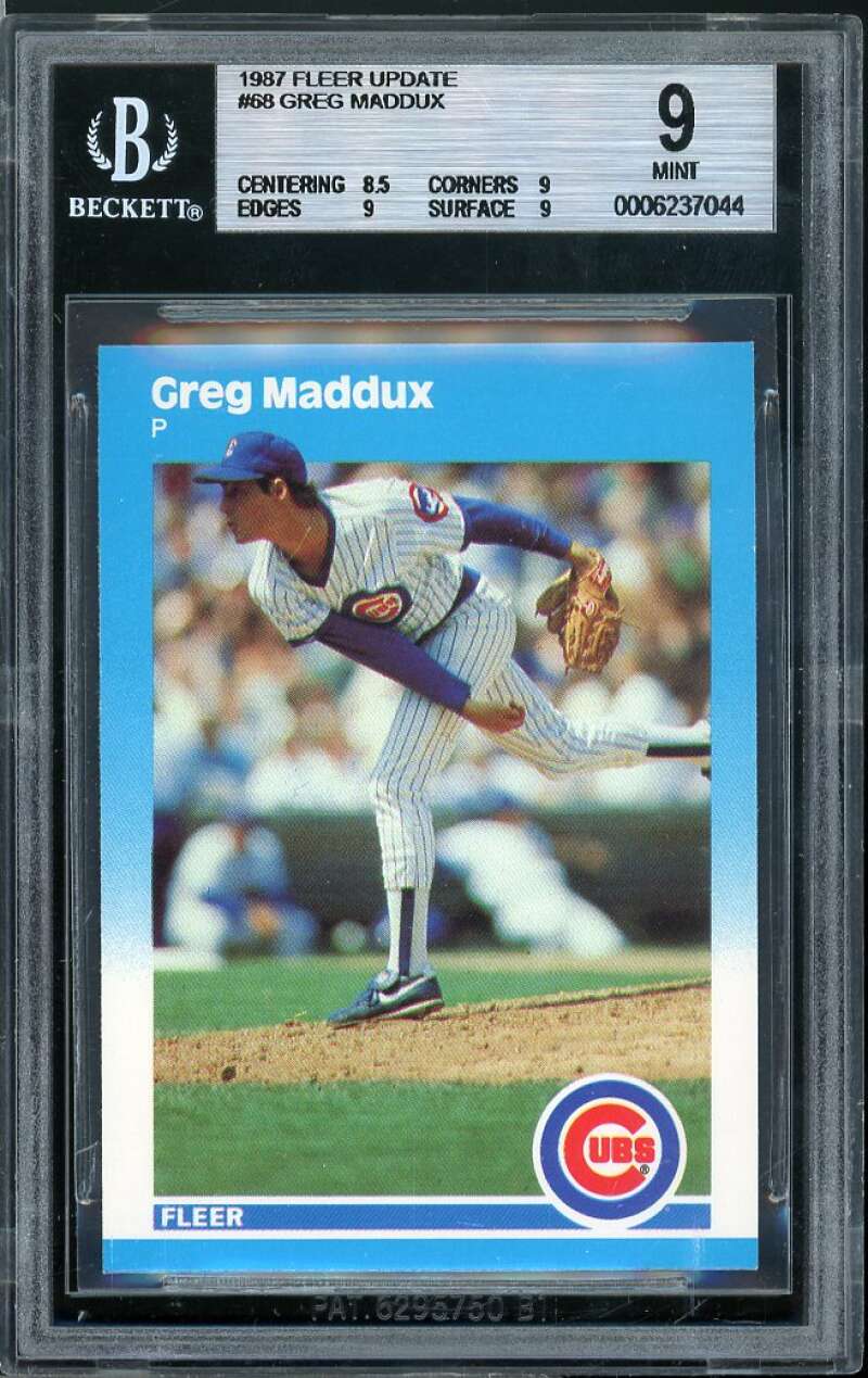 Greg Maddux Rookie Card 1987 Fleer Update #U-68 BGS 9 (8.5 9 9 9) Image 1