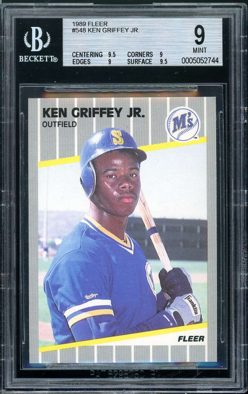 Ken Griffey Jr. Rookie Card 1989 Fleer #548 BGS 9 (9.5 9 9 9.5) Image 1