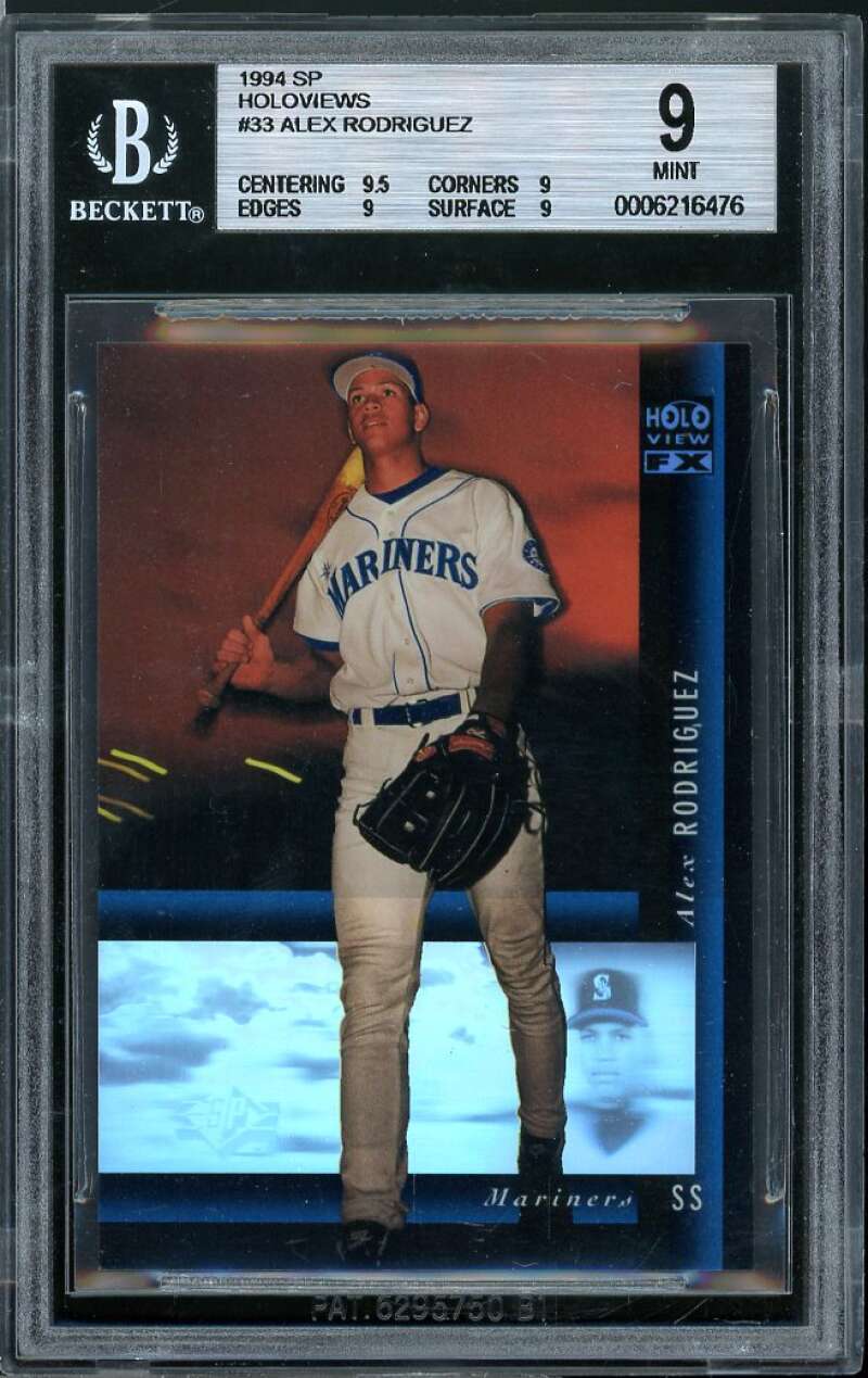 Alex Rodriguez Rookie Card 1994 SP Holoviews #33 BGS 9 (9.5 9 9 9) Image 1