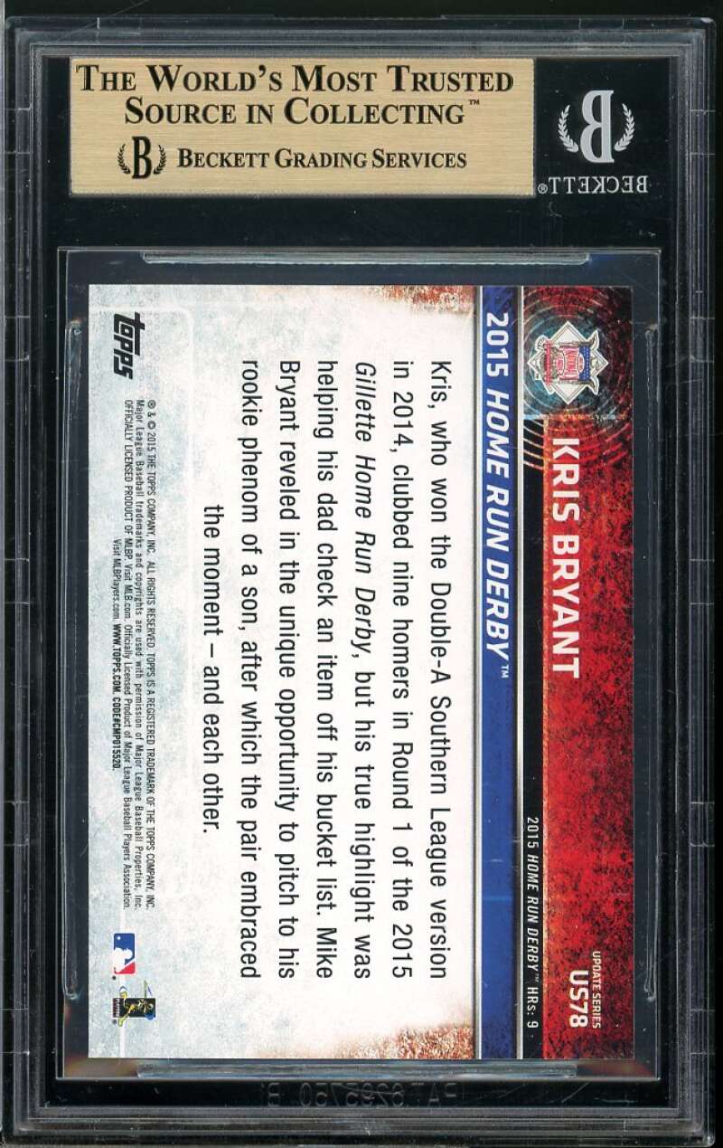 Kris Bryant Rookie Card 2015 Topps Update #US78 (PRISTINE) BGS 10 Image 2