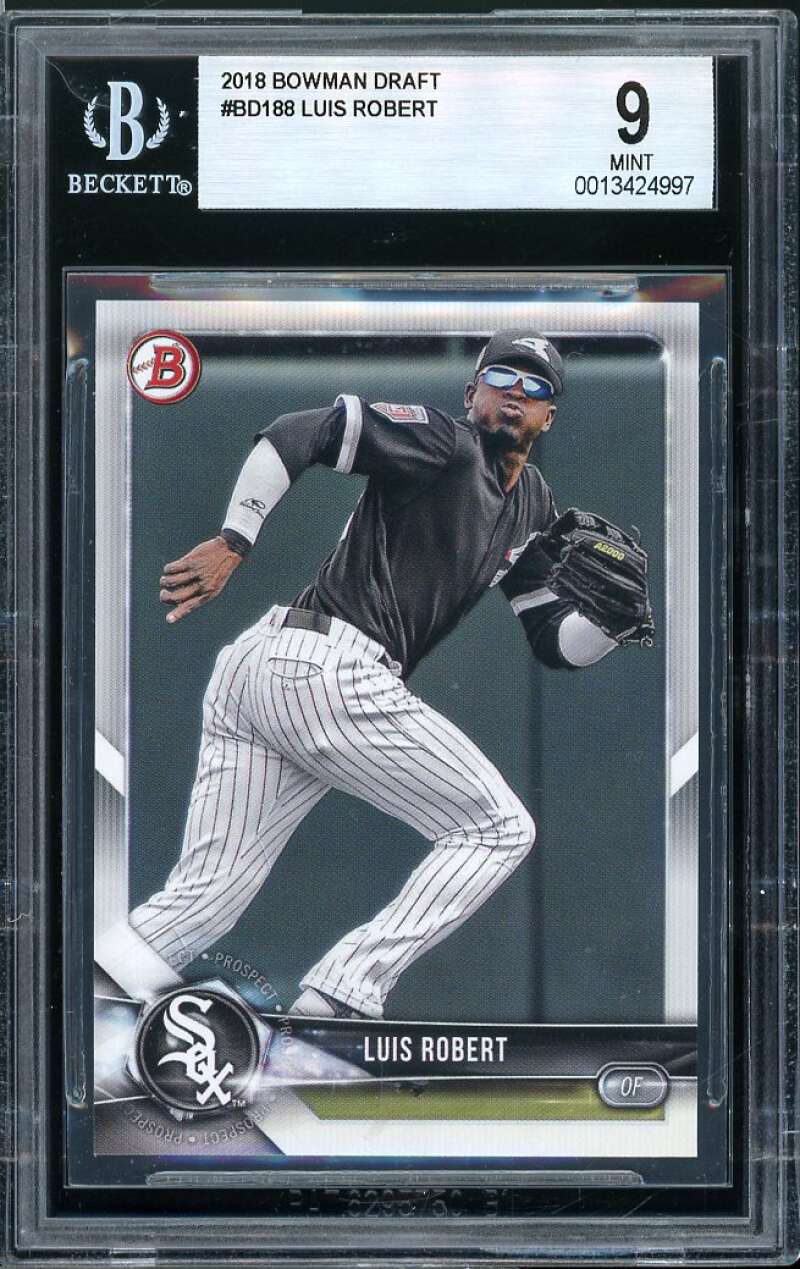 Luis Robert Rookie 2018 Bowman Draft #BD-188 BGS 9 Image 1