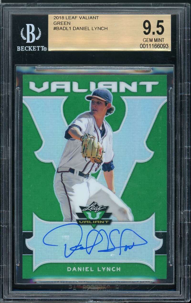 Daniel Lynch Rookie Card 2018 Leaf Valiant Green Autograph #BADL1 BGS 9.5 Image 1