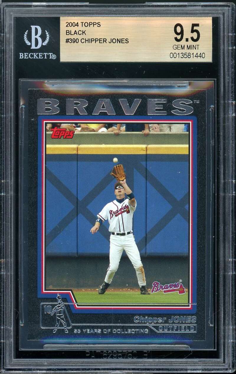 Chipper Jones Card 2004 Topps Black #390 (pop 1) BGS 9.5 Image 1