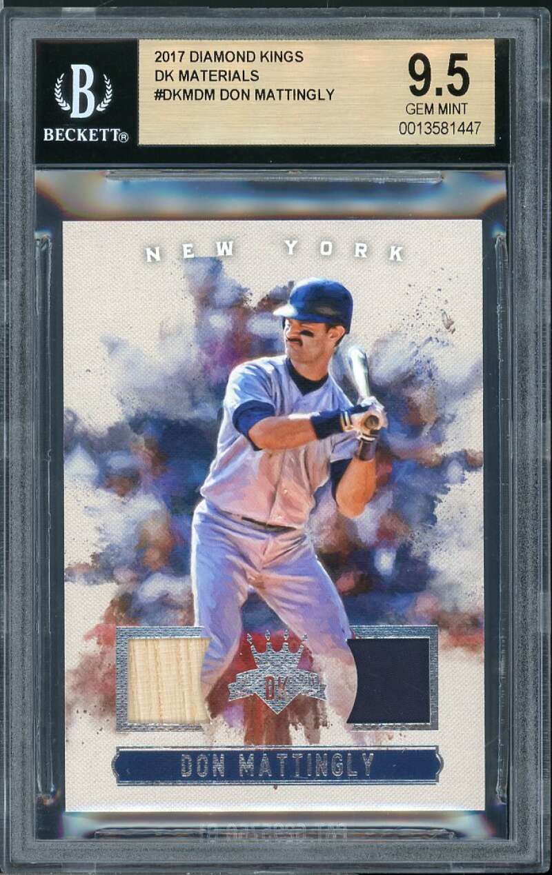 Don Mattingly Card 2017 Diamond Kings DK Materials #DKMDM (pop 1) BGS 9.5 Image 1