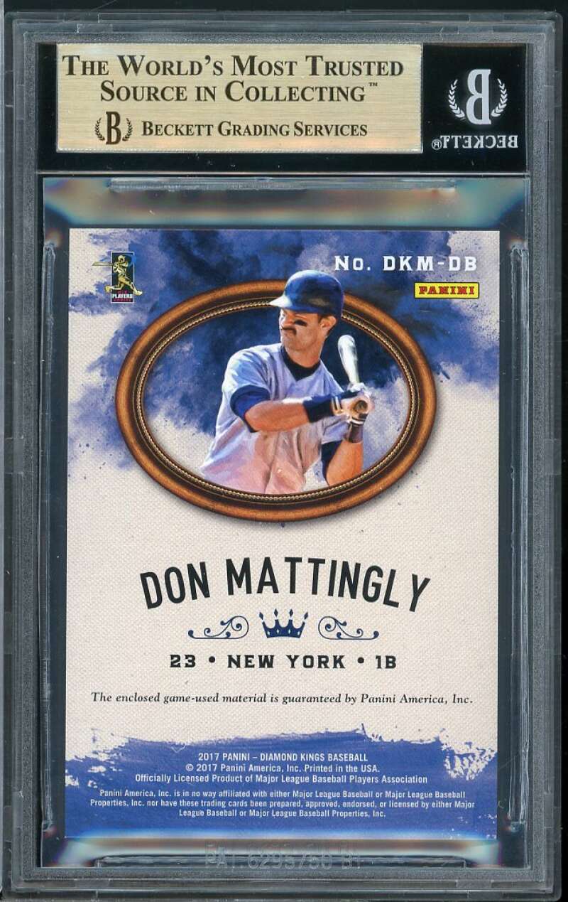 Don Mattingly Card 2017 Diamond Kings DK Materials #DKMDM (pop 1) BGS 9.5 Image 2