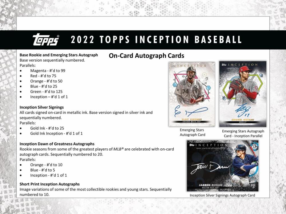 2022 Topps Inception Baseball Hobby Box Image 4