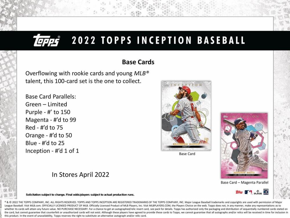 2022 Topps Inception Baseball Hobby Box Image 7