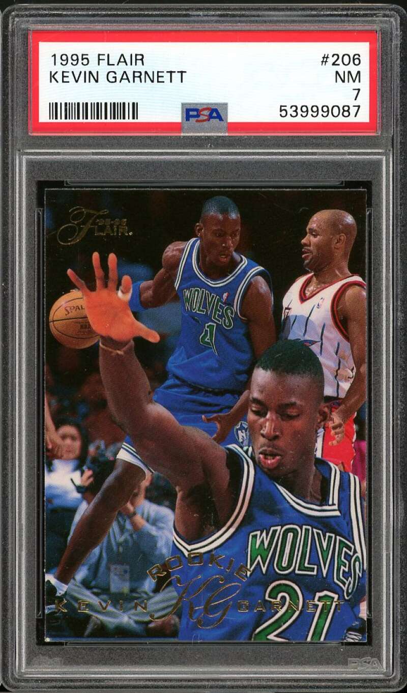 Kevin Garnett Rookie Card 1995-96 Flair #21 PSA 7 Image 1