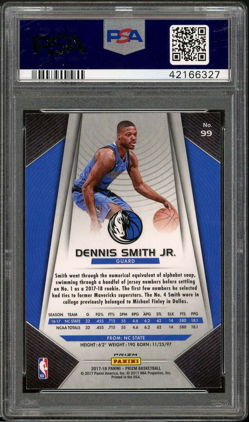 Dennis Smith Jr. Rookie Card 2017-18 Panini Prizm Silver Prizm #99 PSA 9 Image 2