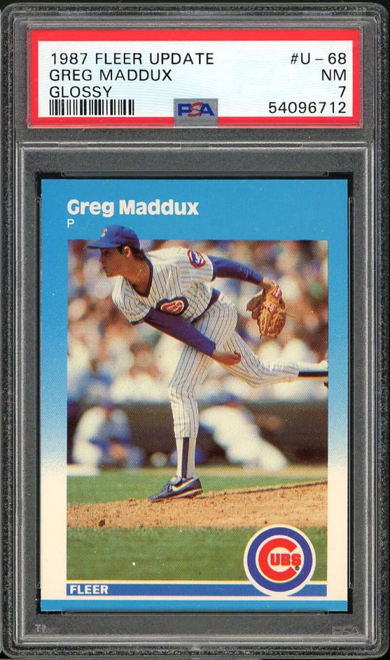 Greg Maddux Rookie Card 1987 Fleer Update Glossy #U-68 PSA 7 Image 1