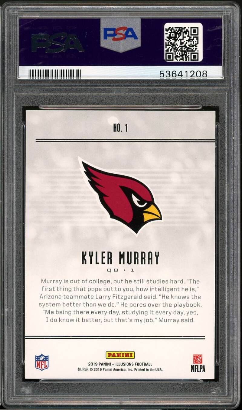 Kyler Murray Rookie Card 2019 Panini Illusions #1 PSA 8 Image 2