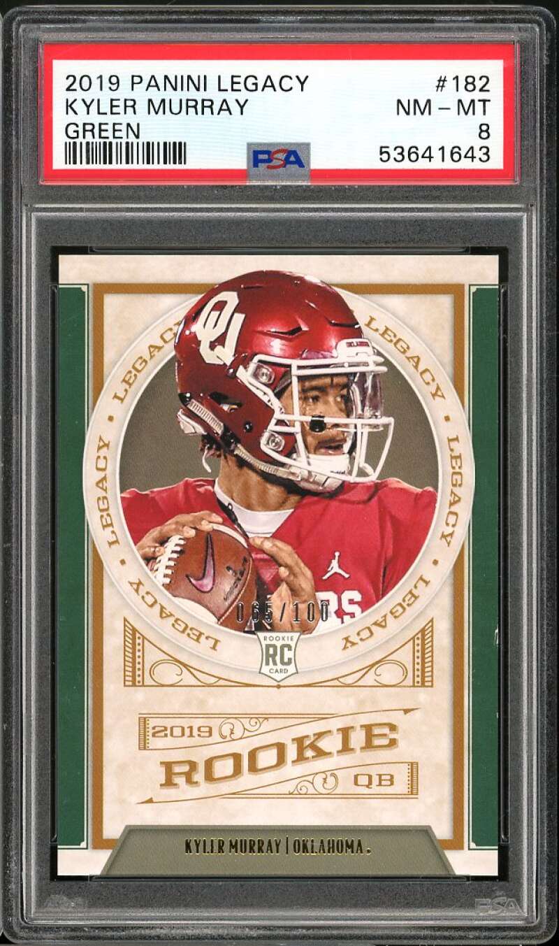 Kyler Murray Rookie Card 2019 Panini Legacy Green #182 PSA 8 Image 1