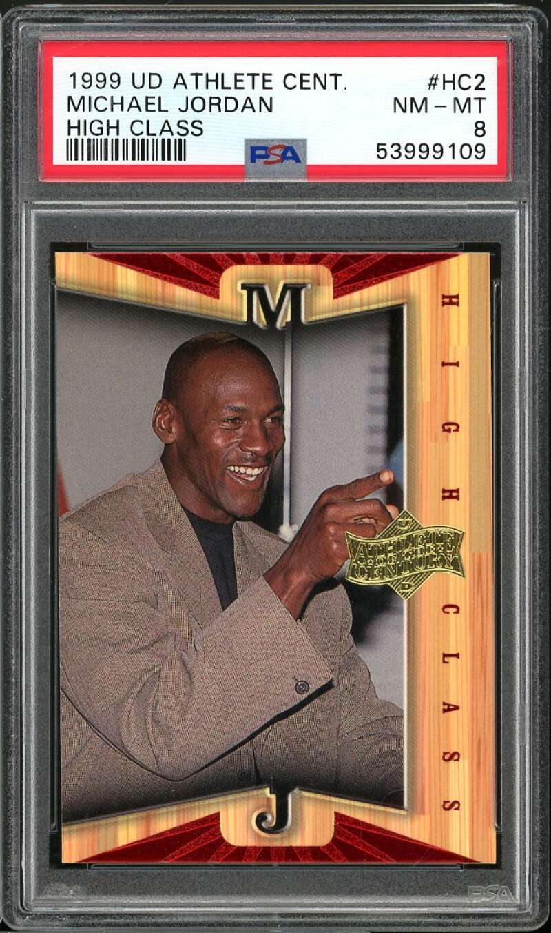 Michael Jordan Card 1999-00 UD Athlete of the Century High Class #HC2 PSA 8 Image 1