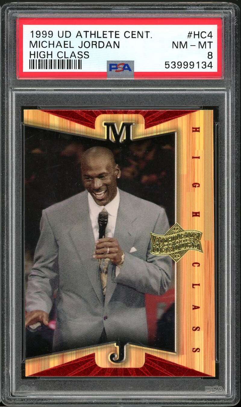 Michael Jordan Card 1999-00 UD Athlete of the Century High Class #HC4 PSA 8 Image 1