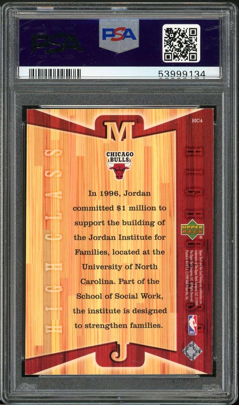 Michael Jordan Card 1999-00 UD Athlete of the Century High Class #HC4 PSA 8 Image 2