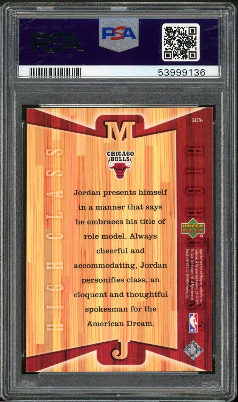 Michael Jordan Card 1999-00 UD Athlete of the Century High Class #HC6 PSA 8 Image 2