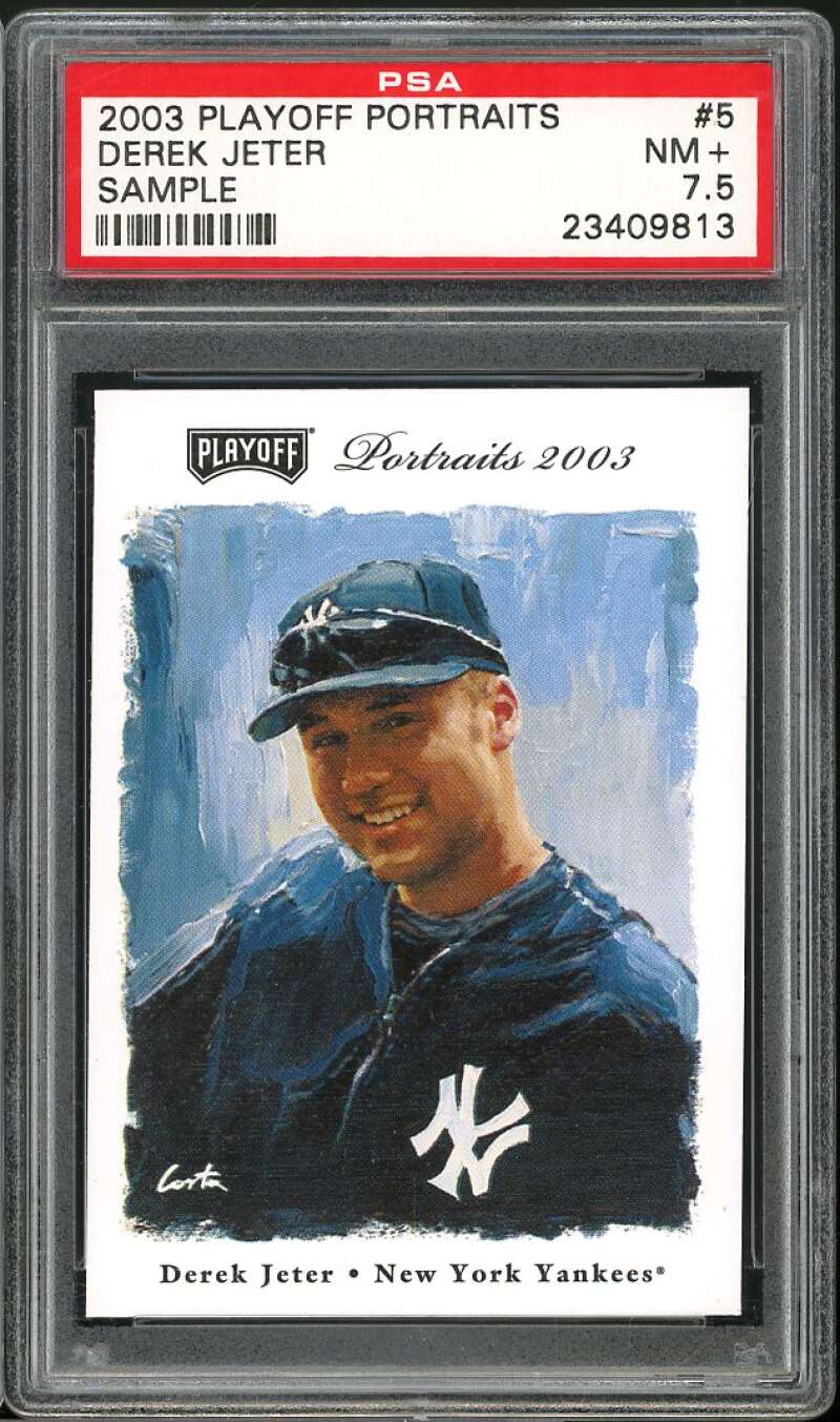 Derek Jeter Card 2003 Playoff Portraits Sample #5 PSA 7.5 Image 1