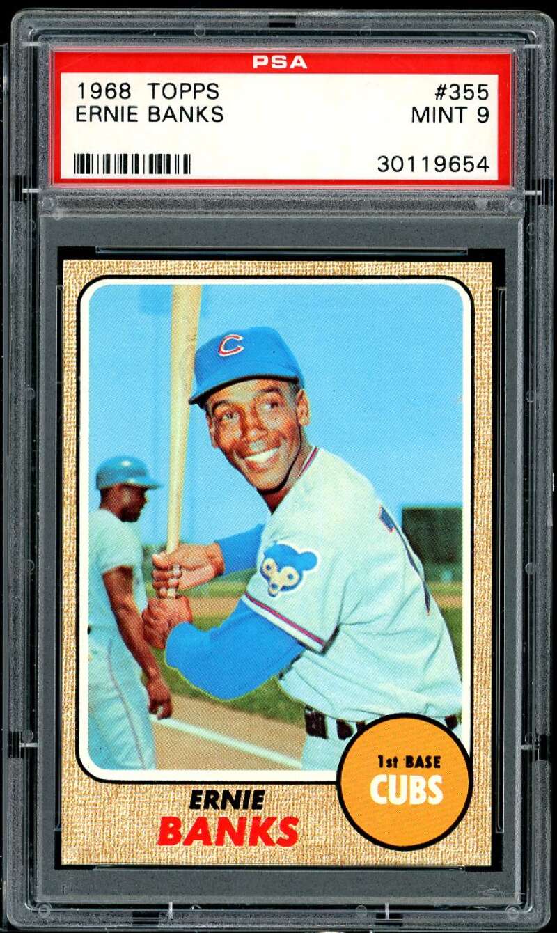 Ernie Banks Card 1968 Topps #355 PSA 9 (centered) Image 1