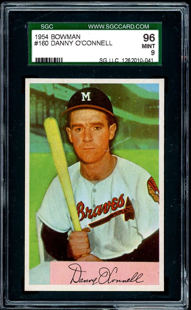 Danny O'Connell Card 1954 Bowman (pop 2) #160 SGC 96 MINT 9 Image 1