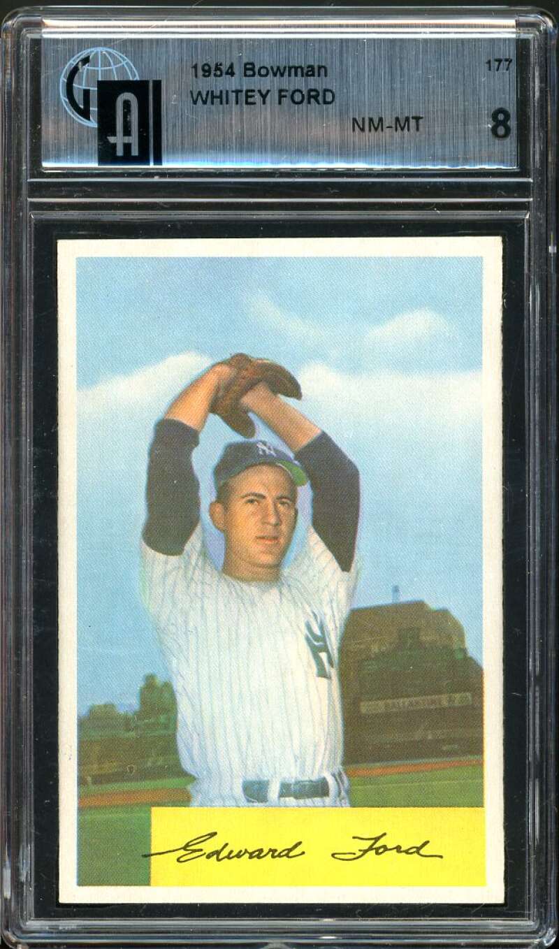 Whitey Ford Card 1954 Bowman #177 GAI 8 NM-MT Image 1