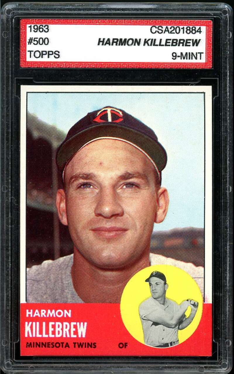 Harmon Killebrew Card 1963 Topps #500 CSA 9 MINT Image 1